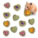 SunGrow Heart Shaped Timothy Hay Small Pet Enrichment Chew Treats, 12 count