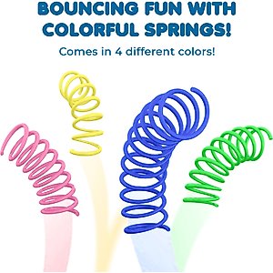 SunGrow Colorful Interactive Indoor Cat Spiral Spring Chasing Toy for Boredom, Exercise & Entertainment, 12 count