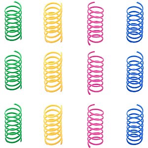 SunGrow Colorful Interactive Indoor Cat Spiral Spring Chasing Toy for Boredom, Exercise & Entertainment, 12 count
