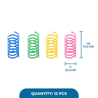 Show full view: SunGrow Colorful Interactive Indoor Cat Spiral Spring Chasing Toy for Boredom, Exercise & Entertainment, 12 count slide 8 of 9