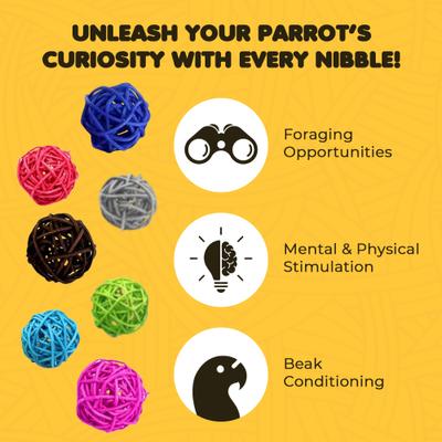 Show full view: SunGrow Rattan Wicker Decorative Balls Cat & Bird Foraging Chew Toy, 1.2-in, 32 count slide 3 of 8