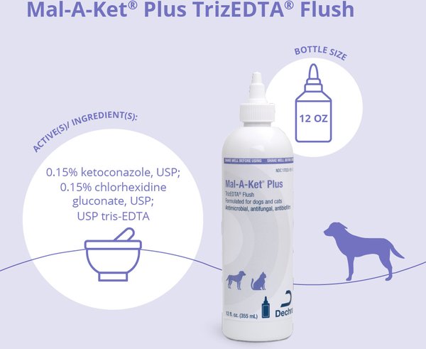 Show full view: Mal-A-Ket Plus TrizEDTA Flush for Dogs & Cats, 12-oz bottle slide 2 of 9