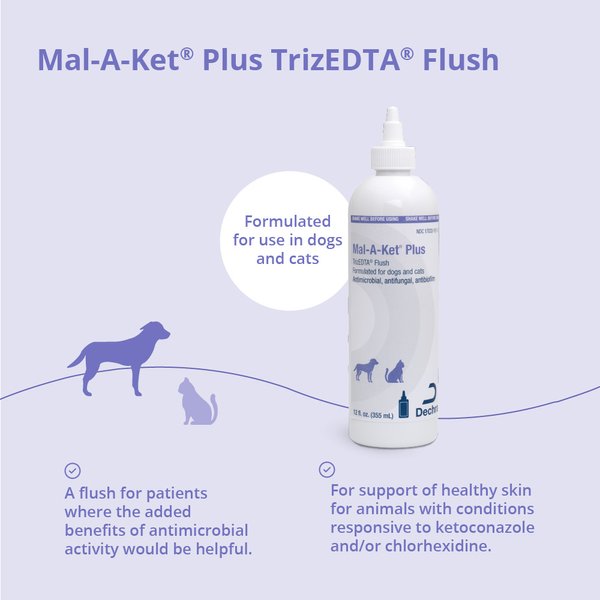 Show full view: Mal-A-Ket Plus TrizEDTA Flush for Dogs & Cats, 12-oz bottle slide 3 of 9