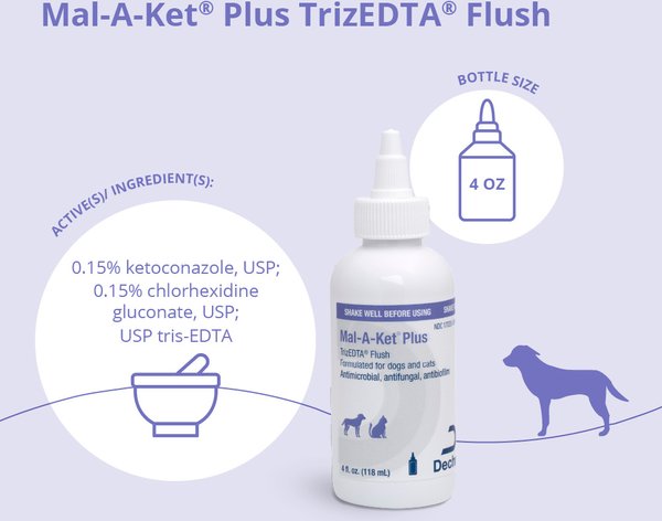 Show full view: Mal-A-Ket Plus TrizEDTA Flush for Dogs & Cats, 4-oz bottle slide 3 of 10
