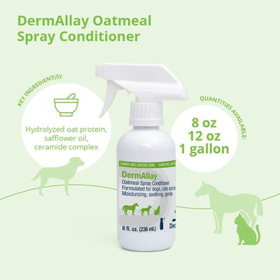 Show full view: DermAllay Oatmeal Spray Conditioner for Dogs, Cats & Horses, 8-oz bottle slide 3 of 9