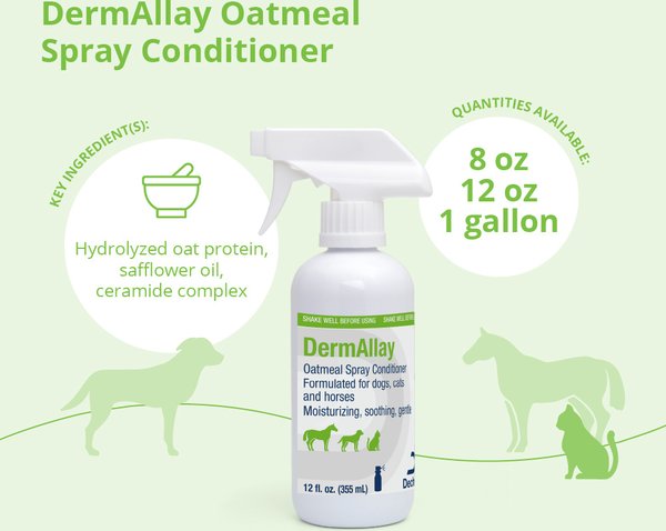 Show full view: DermAllay Oatmeal Spray Conditioner for Dogs, Cats & Horses, 12-oz bottle slide 2 of 5