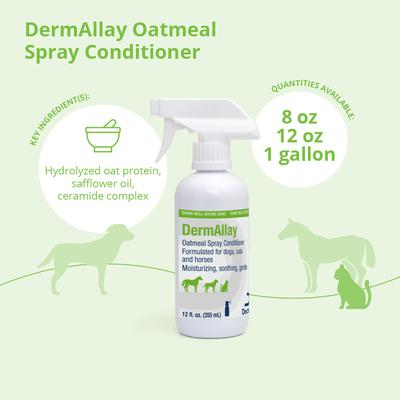 Show full view: DermAllay Oatmeal Spray Conditioner for Dogs, Cats & Horses, 12-oz bottle slide 3 of 6