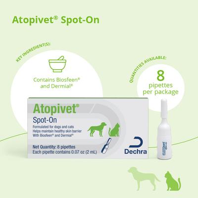Show full view: Atopivet Spot-On Dog & Cat Skin Care Treatment, 8 count slide 3 of 8