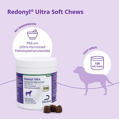 Show full view: Redonyl Ultra Soft Chews Allergy Supplement for Dogs, 200-mg, 120 count slide 3 of 10