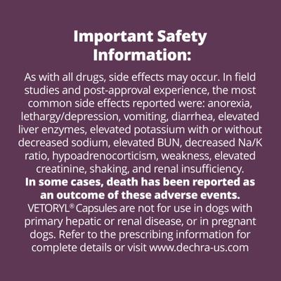 Show full view: Vetoryl (trilostane) Capsules for Dogs, 5-mg, 30 capsules slide 7 of 10