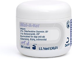 Mal-A-Ket Wipes for Dogs & Cats, 50 count jar