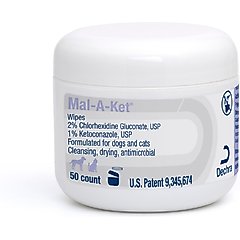 Mal-A-Ket Wipes for Dogs & Cats, 50 count jar