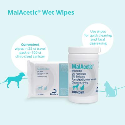 Show full view: MalAcetic Wet Wipes for Dogs & Cats, 100 count jar slide 5 of 8