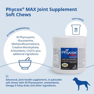 Show full view: Phycox MAX Soft Chews Joint Supplement for Dogs, 90 count slide 4 of 9