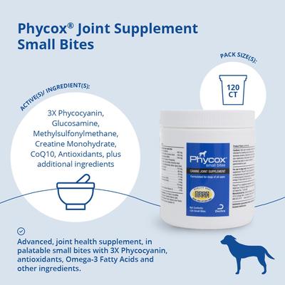 Show full view: Phycox Small Bites Soft Chews Joint Supplement for Dogs, 120 count slide 4 of 9