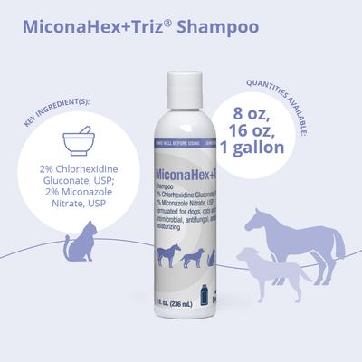 Show full view: MiconaHex+Triz Shampoo for Dogs & Cats, 8-fl oz bottle slide 3 of 10