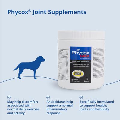 Show full view: Phycox MAX Small Bites Soft Chews Joint Supplement for Dogs, 120 count slide 5 of 9