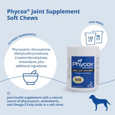 Show full view: Phycox Soft Chews Joint Supplement for Dogs, 120 count slide 4 of 9