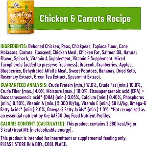 Wellness Crunchy Puppy Bites Chicken & Carrots Recipe Grain-Free Natural Dog Treats, 6-oz bag