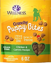 Wellness Crunchy Puppy Bites Chicken & Carrots Recipe Grain-Free Natural Dog Treats, 6-oz bag