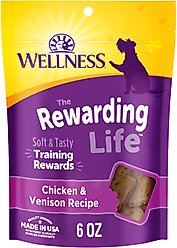 Wellness Rewarding Life Chicken & Venison Grain-Free Soft & Chewy Dog Treats, 6-oz bag