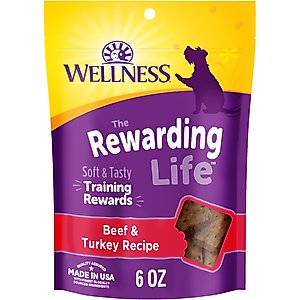 Wellness Rewarding Life Beef & Turkey Grain-Free Soft & Chewy Natural Dog Treats, 6-oz bag