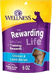 Wellness Rewarding Life Chicken & Lamb Grain-Free Soft & Chewy Dog Treats, 6-oz bag