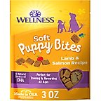 Wellness Soft Puppy Bites Lamb & Salmon Grain-Free Dog Treats, 3-oz pouch