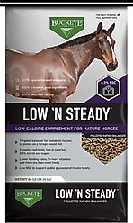 Buckeye Nutrition Low 'N Steady Low Sugar Low Starch Horse Feed, 40-lb bag