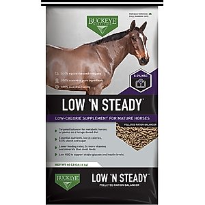 Buckeye Nutrition Low 'N Steady Low Sugar Low Starch Horse Feed, 40-lb bag