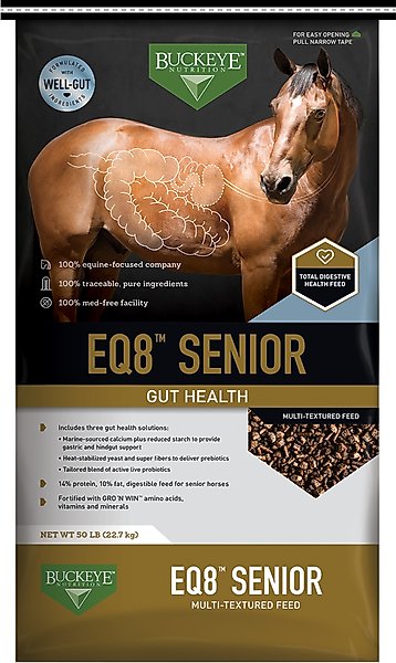 Show full view: Buckeye Nutrition EQ8 Senior Horse Feed, 50-lb bag slide 1 of 5