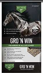 Buckeye Nutrition Gro 'N Win Pelleted Horse Feed, 30-lb bag, bundle of 2