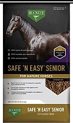Buckeye Nutrition Safe N' Easy Senior Low Sugar, Low Starch Senior Horse Feed, 40-lb bag
