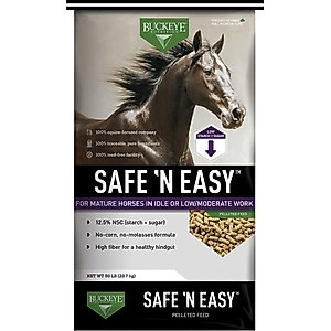 Buckeye Nutrition Safe N' Easy Pelleted Molasses-Free Horse Feed, 50-lb bag