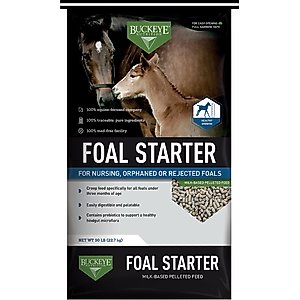 Buckeye Nutrition Foal Starter Milk-Based Pelleted Horse Feed, 50-lb bag