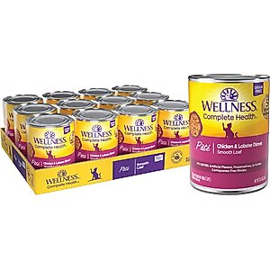 Wellness Complete Health Chicken & Lobster Formula Canned Cat Food, 12.5-oz, case of 12