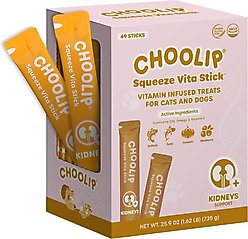 Choolip Squeeze Vita Stick Grab n Go Kidney Support Lickable Dog & Cat Treats, 25.9-oz box, 49 count