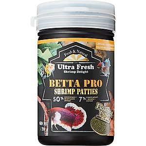 Ultra Fresh Betta Pro Patties Shrimp Food, 20-g jar