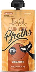 Tiki Cat Born Carnivore Chicken Broth Wet Cat Food Topper, 7-oz pouch, case of 6