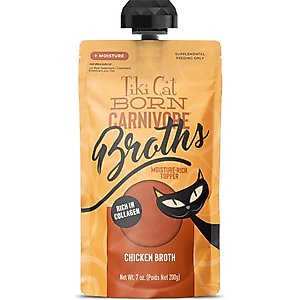 Tiki Cat Born Carnivore Chicken Broth Wet Cat Food Topper, 7-oz pouch, case of 6