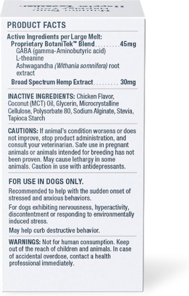 Kradle Chicken Flavored Quick Calm Melts Broad Spectrum Hemp Extract Calming Health Supplement for Small Dogs
