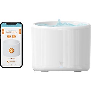 INSTACHEW Purrflow Smart Dog & Cat Water Fountain, White, 2-L