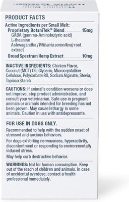 Show full view: Kradle Chicken Flavored Quick Calm Melts Broad Spectrum Hemp Extract Calming Health Supplement for Large Dogs, 10 count slide 4 of 10
