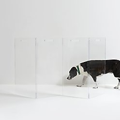 Hiddin Tall Clear View Zig Zag Freestanding Dog & Cat Gate, 4-Panel