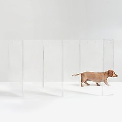 Hiddin Tall Clear View Zig Zag Freestanding Dog & Cat Gate, 6-Panel