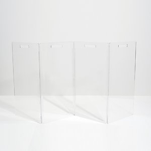 Hiddin Tall Clear View Zig Zag Freestanding Dog & Cat Gate, 4-Panel
