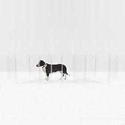 Hiddin Low Clear View Zig Zag Freestanding Dog & Cat Gate, 10-panel, 150 x 0.25 x 24-in slide 1 of 5