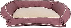 Carolina Pet GreenDog Checkered Wave Bolster Dog Bed, Wavy Red, Small