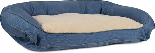 Show full view: Carolina Pet GreenDog Checkered Wave Bolster Dog Bed, Wavy Blue, Large slide 2 of 9