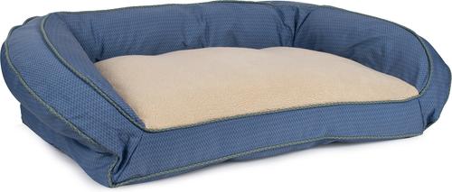 Show full view: Carolina Pet GreenDog Checkered Wave Bolster Dog Bed, Wavy Blue, Medium slide 2 of 9